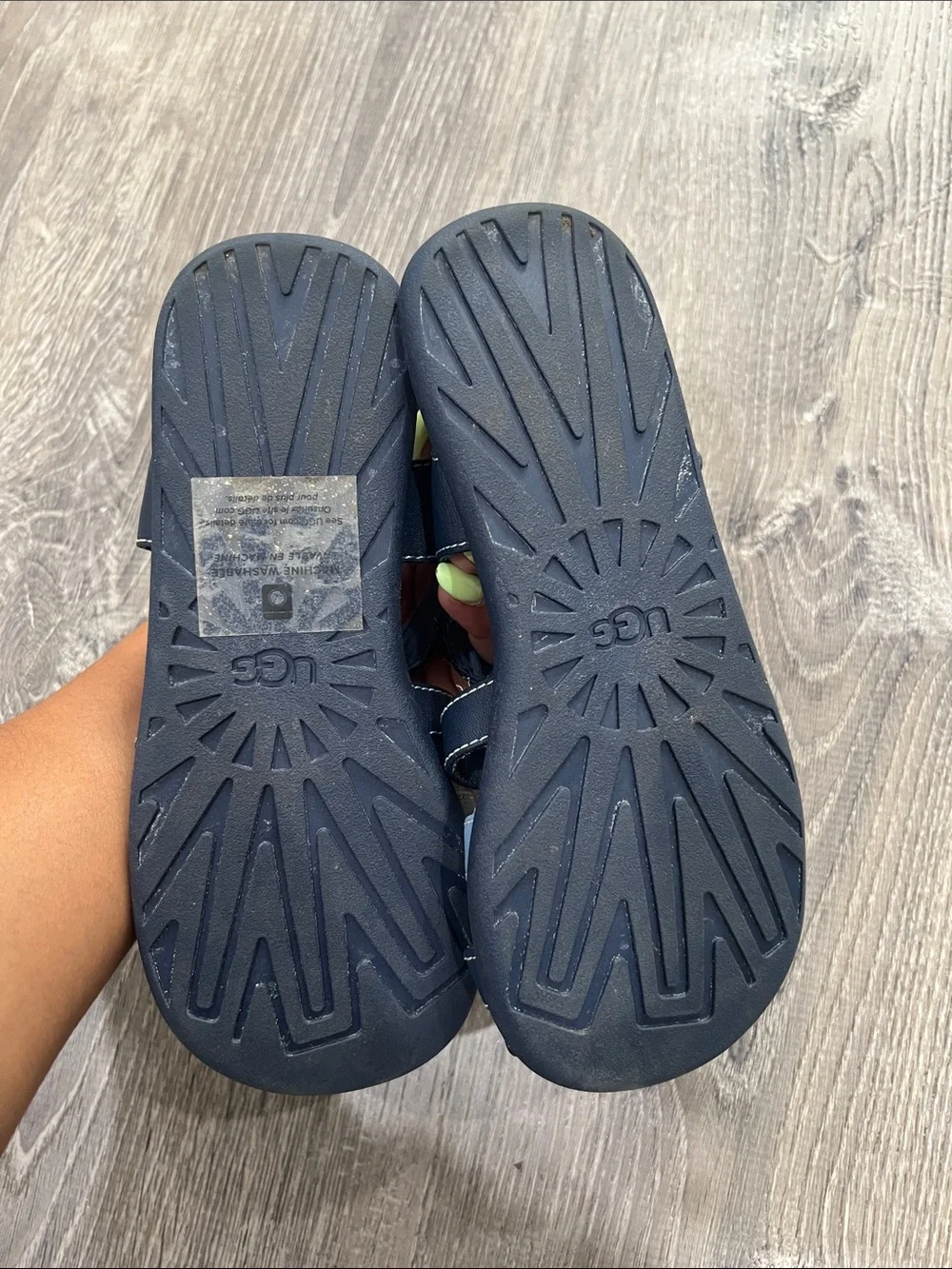 UGG Kids Navy and Light Blue Fisherman-Style Sandals